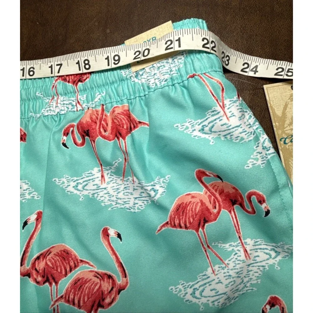 NWT Caribbean Swimwear Swim Shorts Trunks Pink Flamingo Sz 3X B Big Man